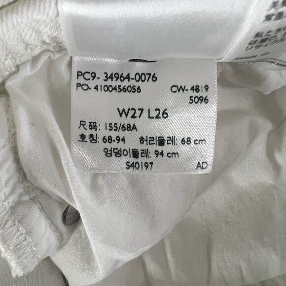 Levi’s Wedgie Straight Jeans 27 White | Y2K High Rise Raw Hem Ankle Denim Pants - Picture 11 of 15